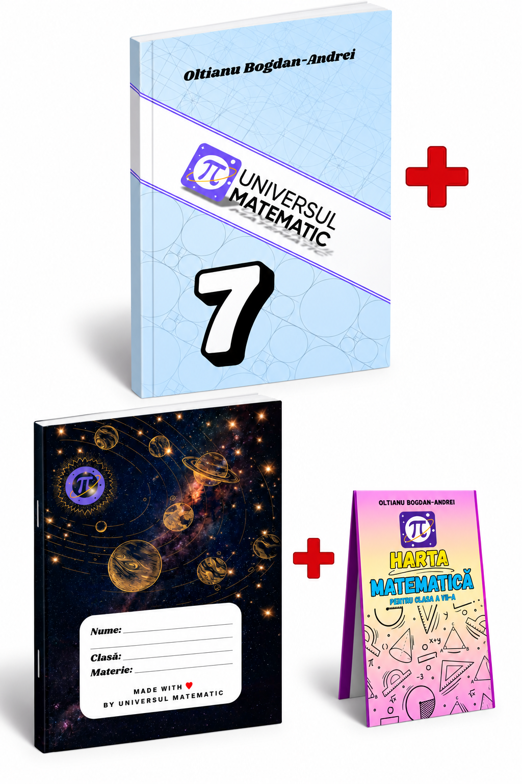 📚 PACHET MATEMATICĂ CLASA a VII-a – Carte + Hartă Matematică (anexă) + Caiet cu Memorator Cadou